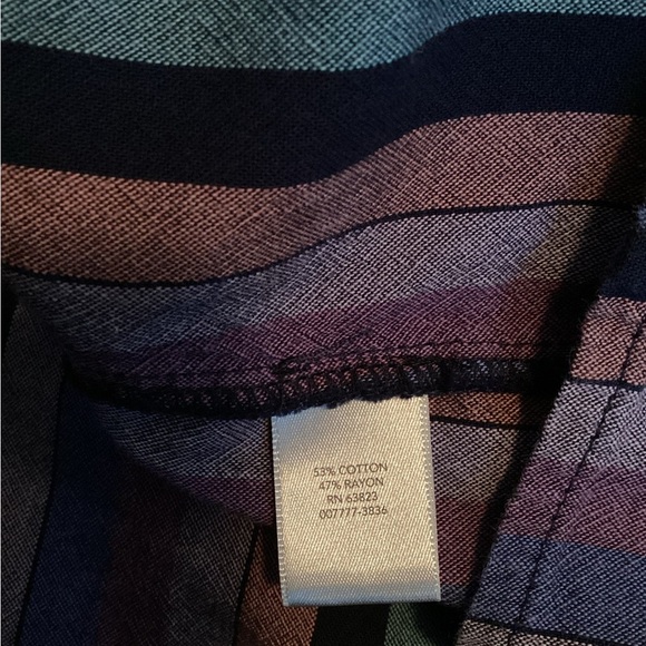 CJ Banks Purple and Blue Striped Button-Down Shirt, Plus Size 3X - Picture 7 of 9